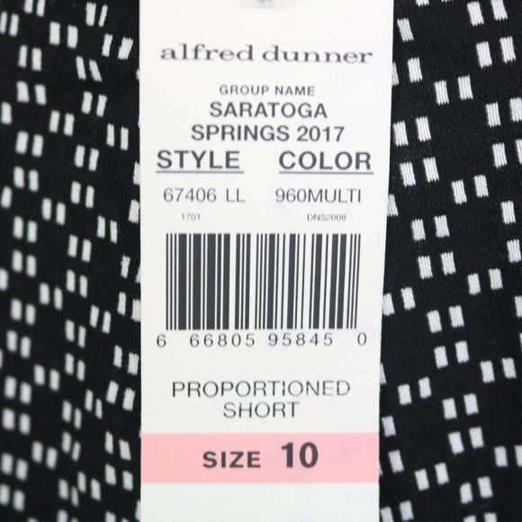 Alfred‎ Dunner Saratoga Pants Black White Proportioned Short 10 - Picture 6 of 9